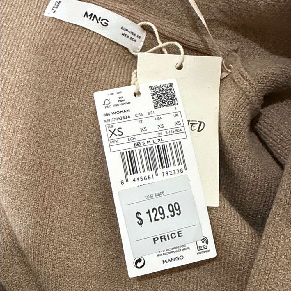 New with tag Mango MNG Ringo Coatigan sweater coat cardigan - Picture 12 of 13